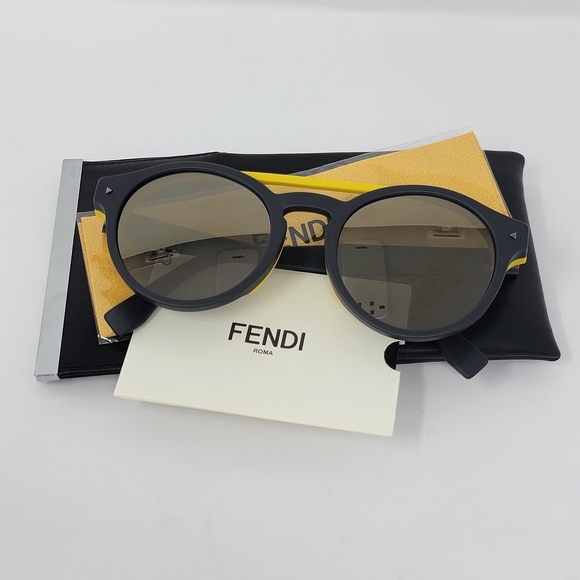 Fendi Other - FENDI Monster Matte Gray/Yellow Sunglasses